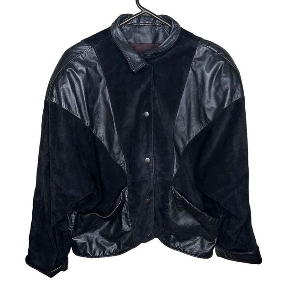 Vintage COMINT Moto Suede Leather Jacket Medium - Picture 1 of 4